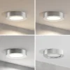 Prios LED-loftlampe Edwina, sølv, 18 cm, CCT, IP44