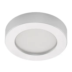 Prios LED-loftlampe Edwina, sølv, 18 cm, CCT, IP44