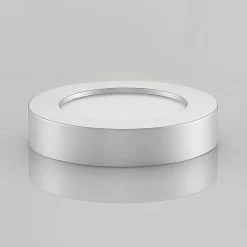 Prios LED-loftlampe Edwina, sølv, 18 cm, CCT, IP44