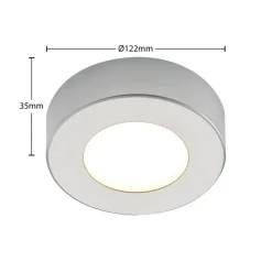 Prios LED-loftlampe Edwina, sølv, 12 cm, sæt med 3 stk