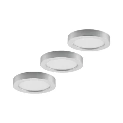 Prios LED-loftlampe Edwina, sølv, 23 cm, sæt med 3 stk