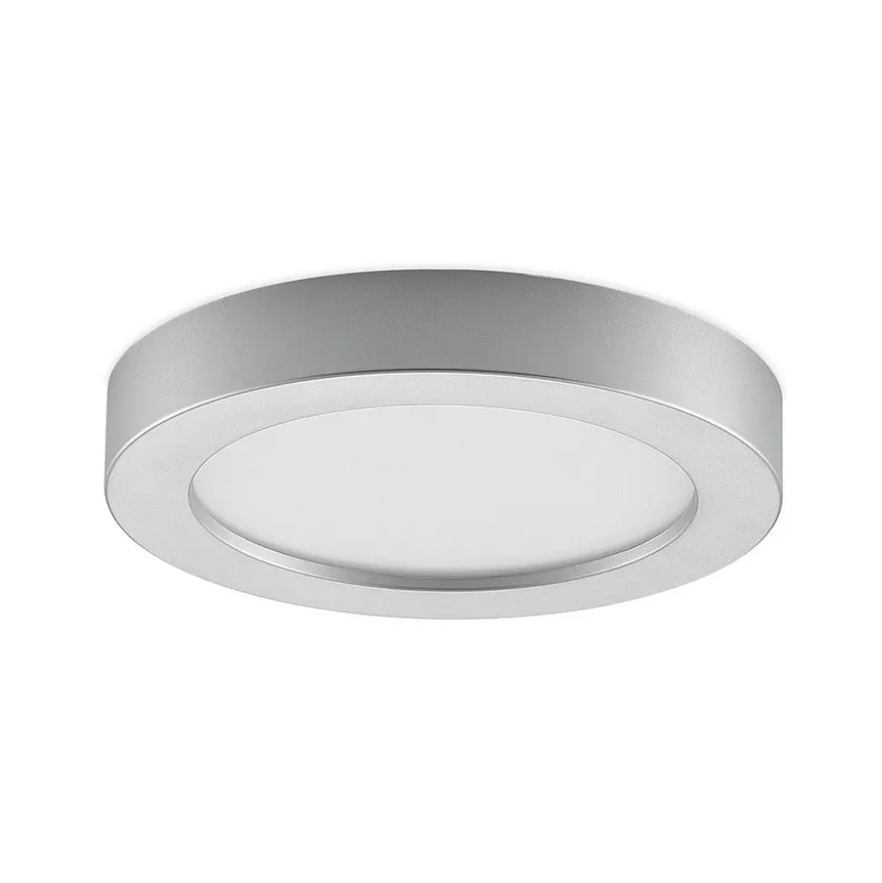Prios LED-loftlampe Edwina, sølv, 23 cm, sæt med 3 stk