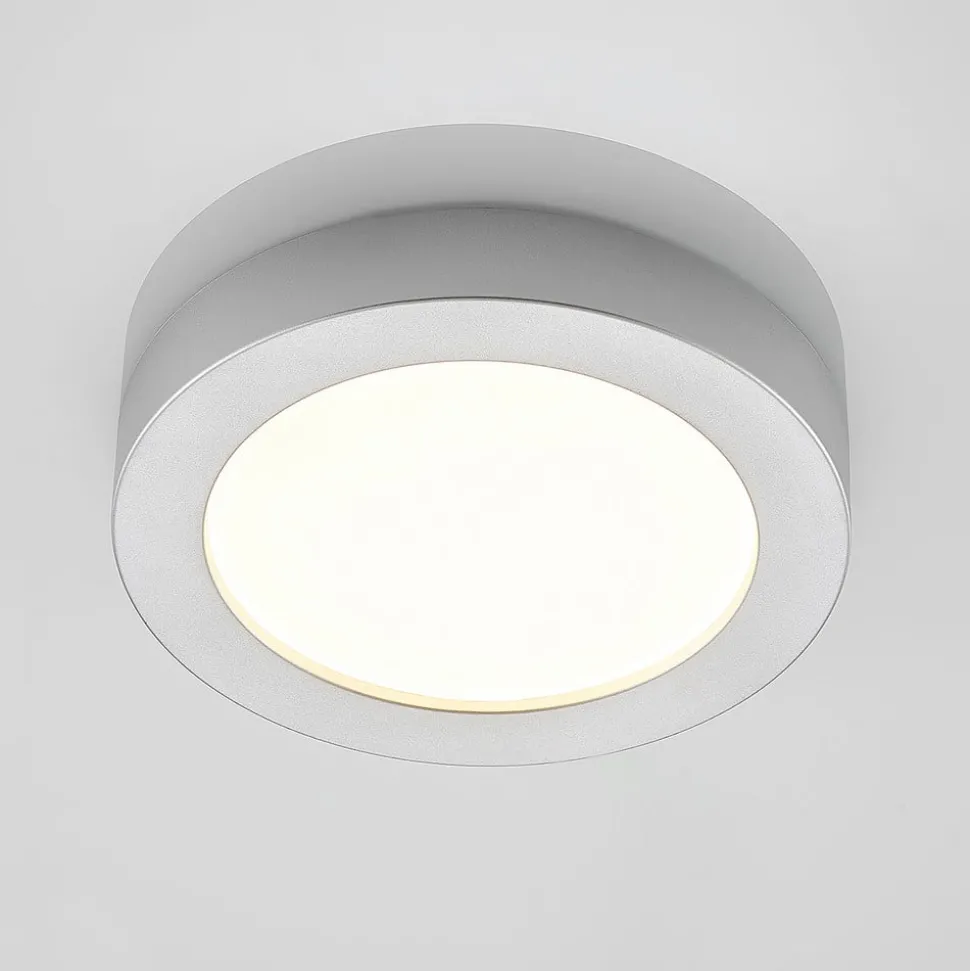 Prios LED-loftlampe Edwina, sølv, 23 cm, sæt med 3 stk
