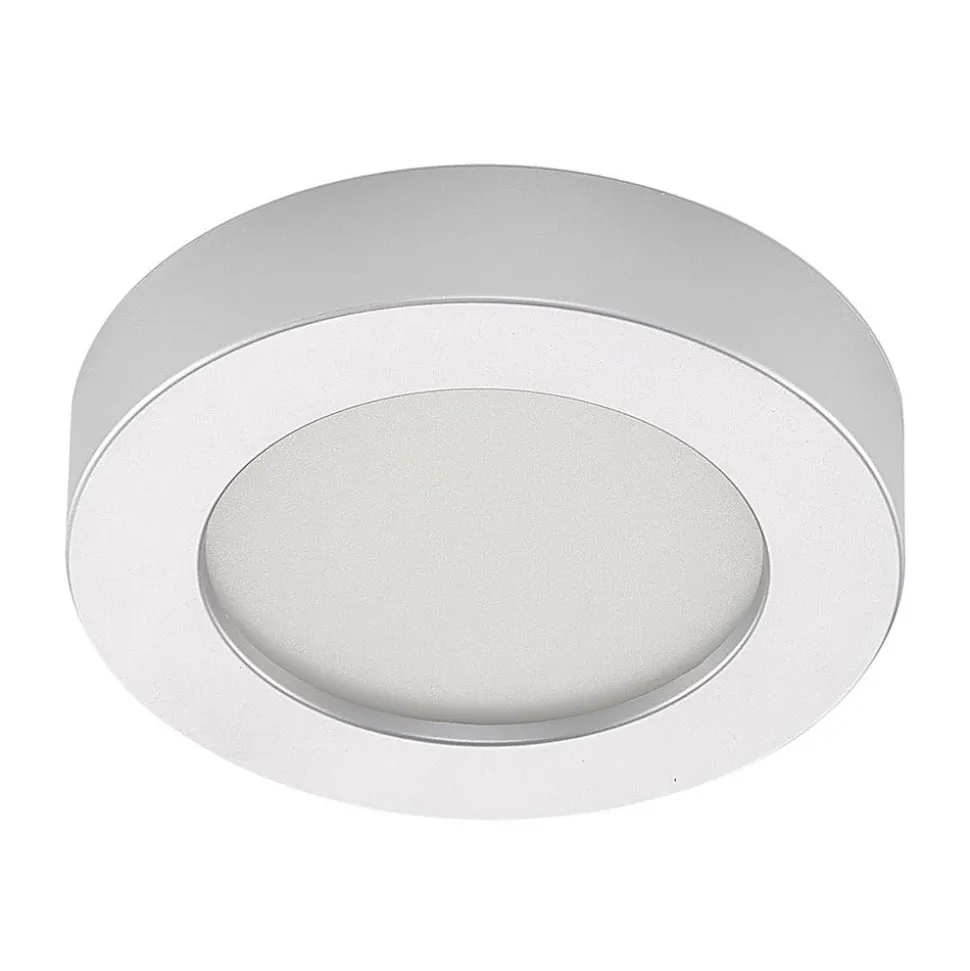 Prios LED-loftlampe Edwina, sølv, 18 cm, sæt med 2 stk