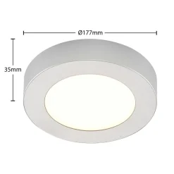 Prios LED-loftlampe Edwina, sølv, 18 cm, sæt med 2 stk