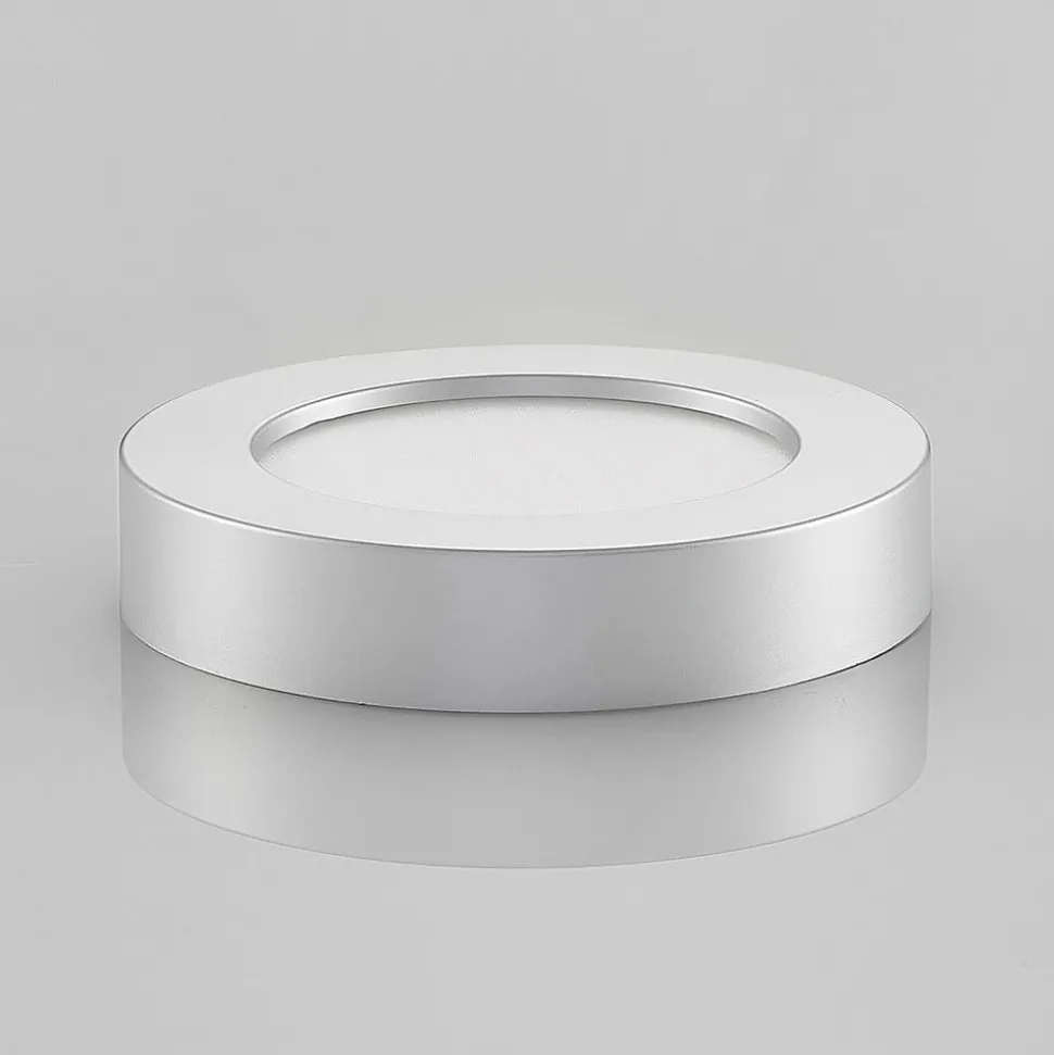 Prios LED-loftlampe Edwina, sølv, 18 cm, sæt med 2 stk