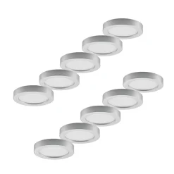 Prios LED-loftlampe Edwina, sølv, 23 cm, sæt med 10 stk