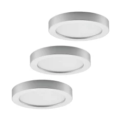 Prios LED-loftlampe Edwina, sølv, 25 cm, sæt med 3 stk
