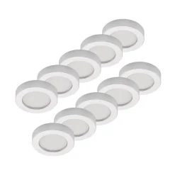 Prios LED-loftlampe Edwina, sølv, 18 cm, sæt med 10 stk