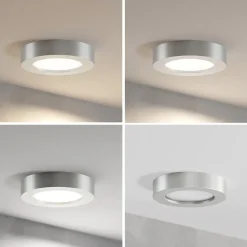 Prios LED-loftlampe Edwina, sølv, 18 cm, sæt med 10 stk