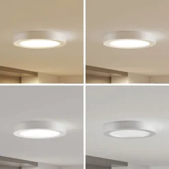 Prios LED-loftlampe Edwina, sølv, 25 cm, sæt med 10 stk