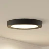 Prios LED-loftlampe Edwina, sort, 25 cm, CCT, IP44