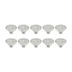 Prios LED-reflektor GU5.3 4.3W 345lm 36° klar 830 sæt med 10 stk