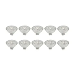 Prios LED-reflektor GU5.3 4.9W 500lm 36° klar 830 sæt med 10 stk