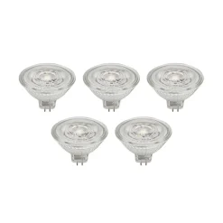 Prios LED-reflektor GU5.3 4.3W 345lm 36° klar 830 sæt med 5 stk