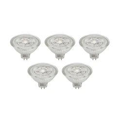 Prios LED-reflektor GU5.3 4.9W 500lm 36° klar 840 sæt med 5 stk