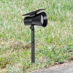 Prios LED-solspot Birko, højde 56 cm, sort, jordspyd