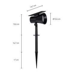 Prios LED-solspot Birko, højde 56 cm, sort, jordspyd