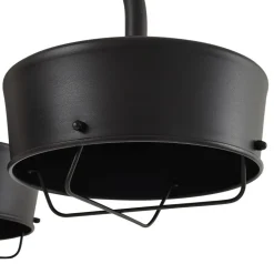 Prios LED-udendørslampe Thorus, 204 cm, sort, 3 lyskilder, IP44
