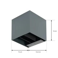 Prios LED-væglampe med solceller Lius, højde 15 cm, bevægelsessensor