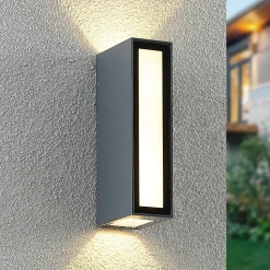 Prios Loriava LED udendørs væglampe i mørkegrå
