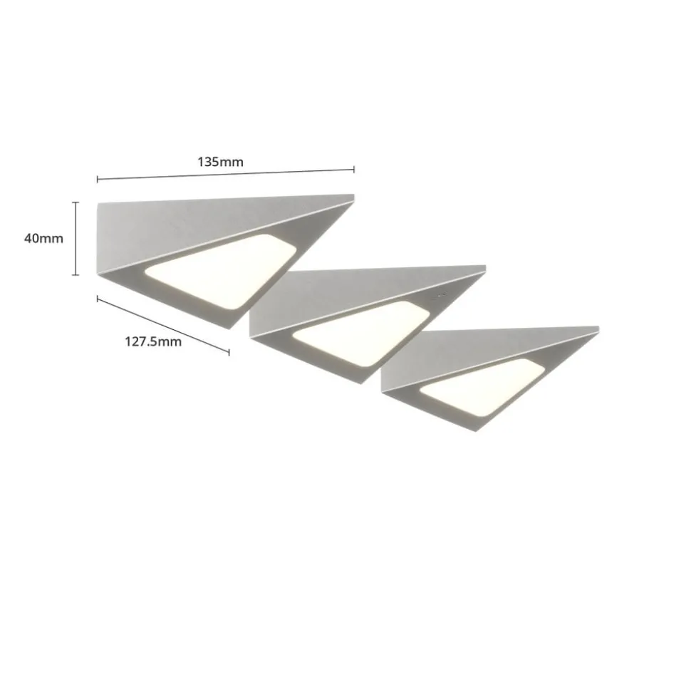 Prios Odia LED-underskabsbelysning, stål, 3 lyskilder.
