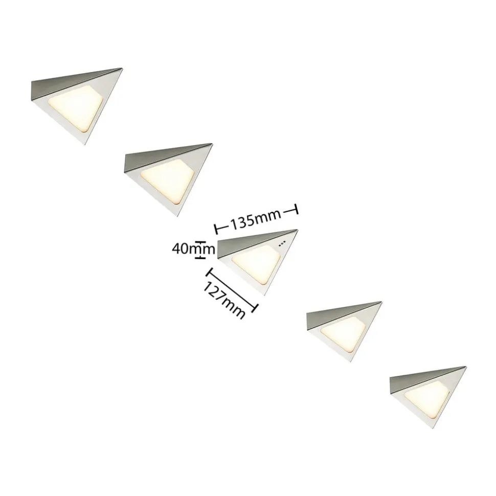 Prios Odia LED-underskabsbelysning, stål, 5 lyskilder.