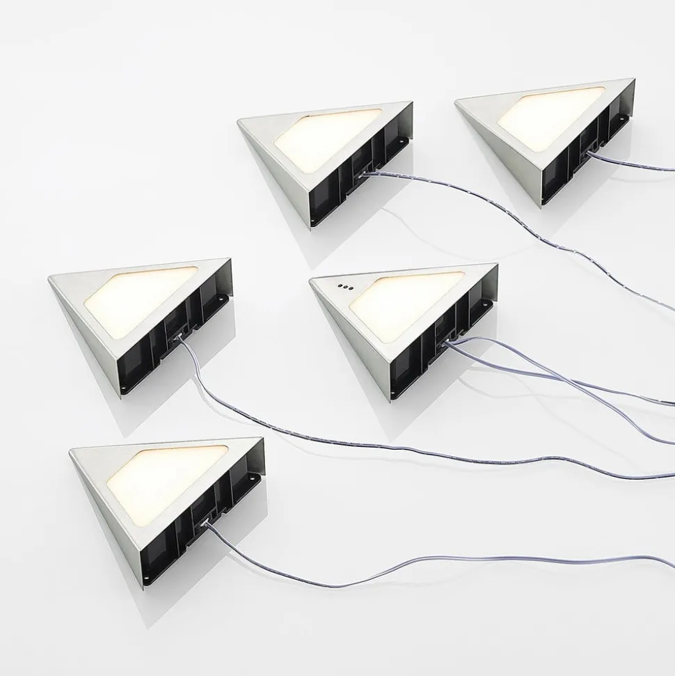 Prios Odia LED-underskabsbelysning, stål, 5 lyskilder.