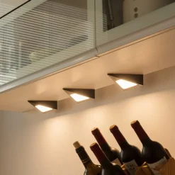 Prios Odia LED-underskabsbelysning, sort, 3 stk