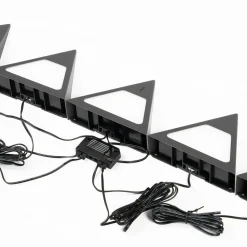 Prios Odia LED-underskabsbelysning, sort, sæt med 5 stk