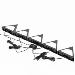 Prios Odia LED-underskabsbelysning, sort, sæt med 5 stk