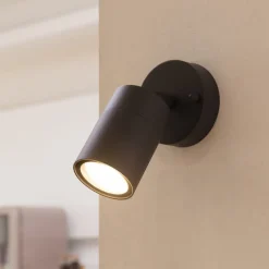 Prios udendørs vægspot Tulimar, højde 15 cm, bevægelig, aluminium