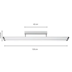 Prios Yuela LED-loftlampe, DALI, 120 cm, hvid