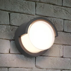 Puno udendørs LED-væglampe, IP54, rund