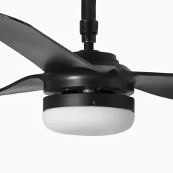 Punt M loftventilator, DC, LED-lampe, sort