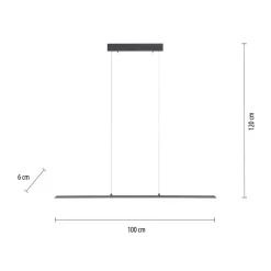 PURE LED hængelampe Lite, antracit, 100 cm, CCT, dæmpbar