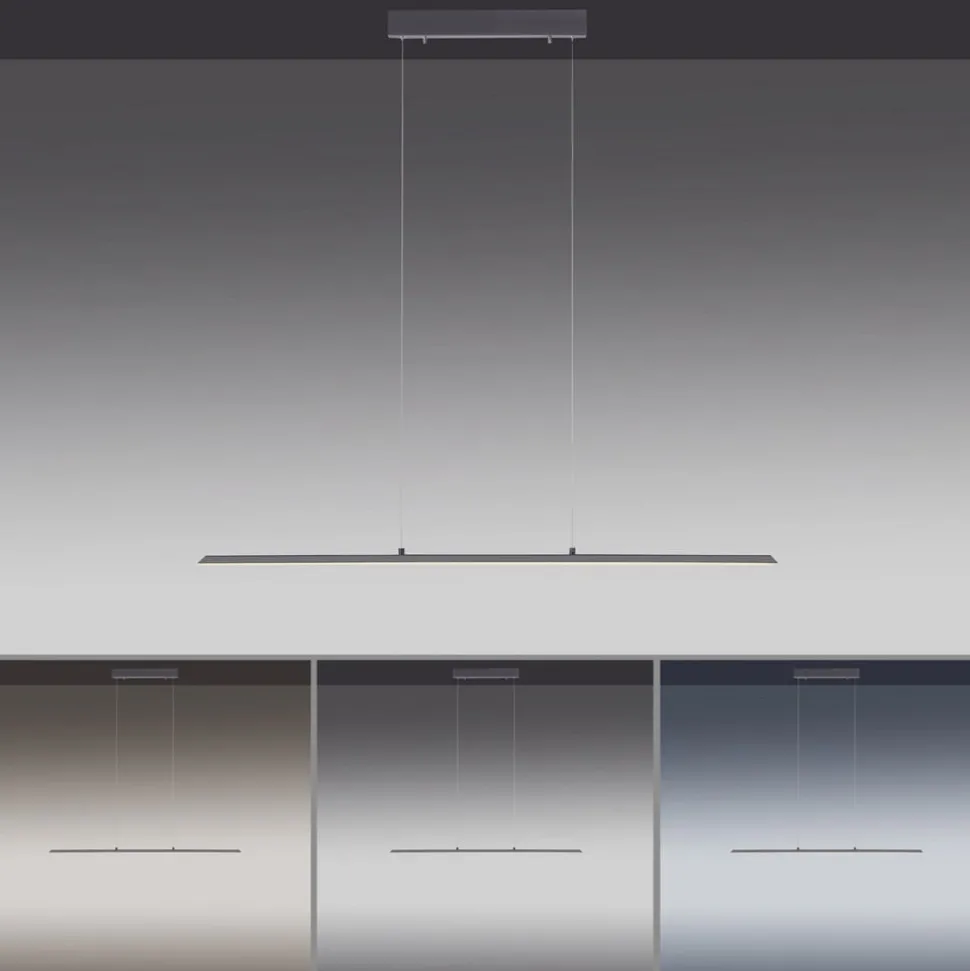 PURE LED hængelampe Lite, antracit, 100 cm, CCT, dæmpbar