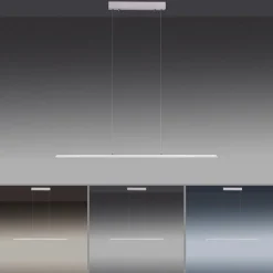 PURE LED hængelampe Lite, sølv, 100 cm, CCT, dæmpbar