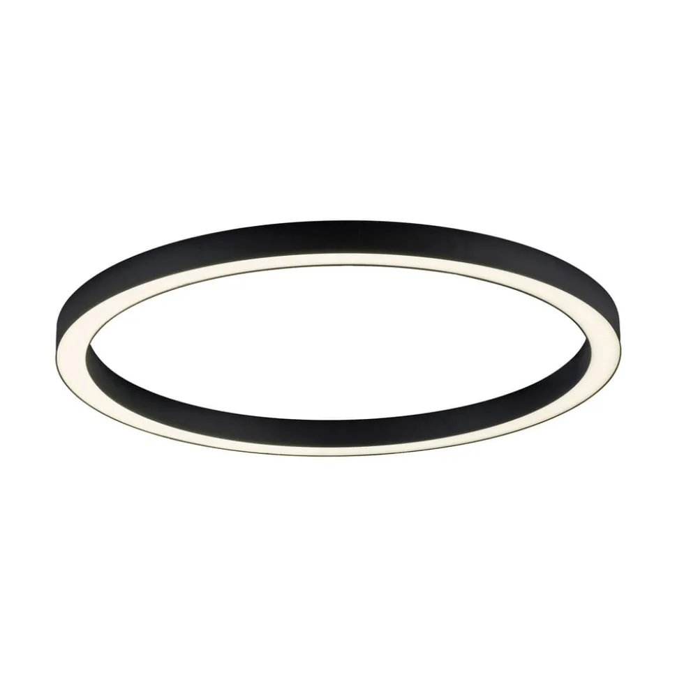 PURE LED-loftlampe Lines, Ø 70 cm, antracit, CCT, fjernbetjening