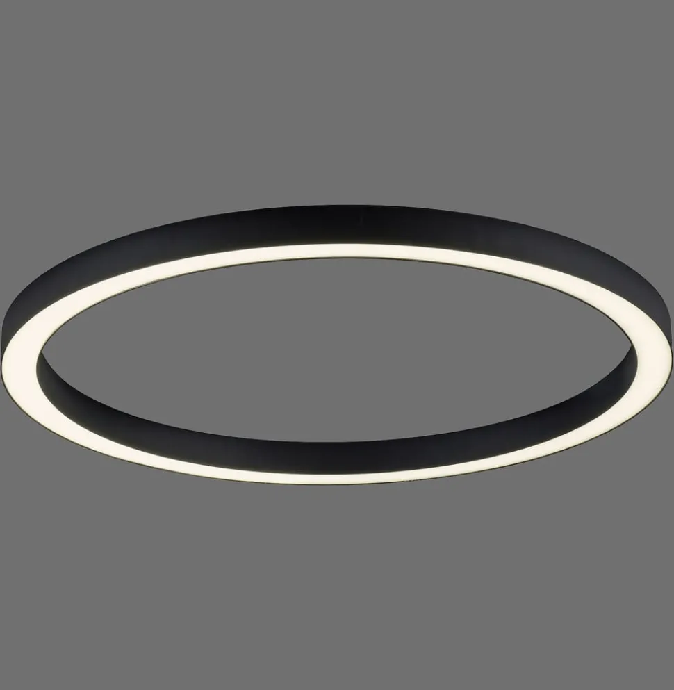 PURE LED-loftlampe Lines, Ø 70 cm, antracit, CCT, fjernbetjening