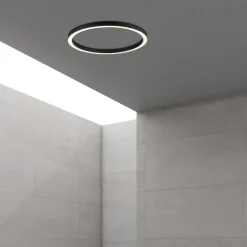 PURE LED-loftlampe Lines, Ø 70 cm, antracit, CCT, fjernbetjening