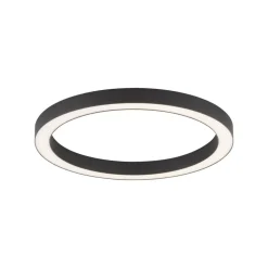 PURE LED-loftlampe Lines, Ø 50 cm, antracit, CCT, fjernbetjening