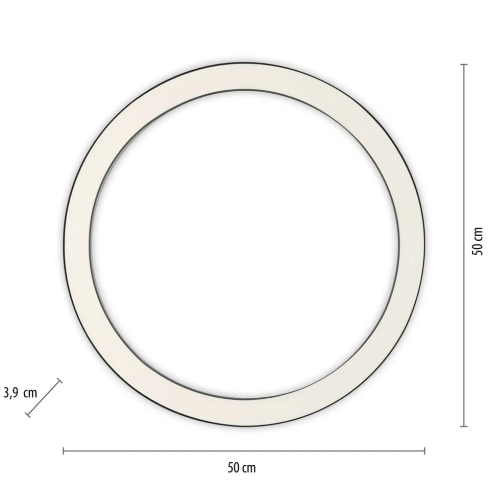 PURE LED-loftlampe Lines, Ø 50 cm, antracit, CCT, fjernbetjening