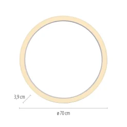 PURE LED-loftlampe Lines, Ø 70 cm, hvid, CCT-fjernbetjening