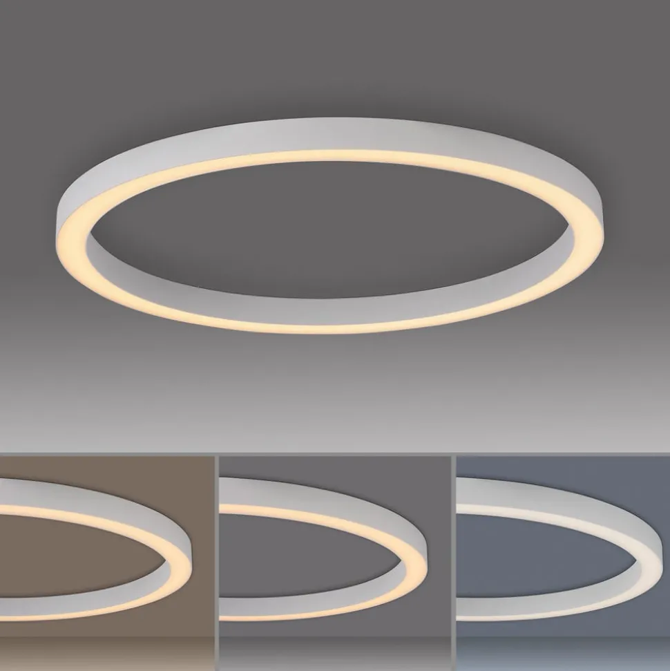 PURE LED-loftlampe Lines, Ø 70 cm, hvid, CCT-fjernbetjening