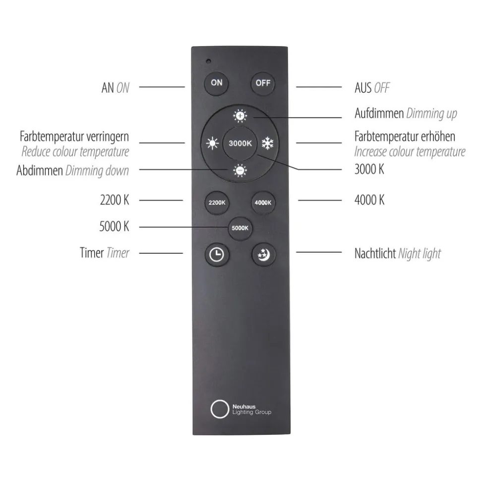 PURE LED-loftlampe Lines, Ø 70 cm, hvid, CCT-fjernbetjening