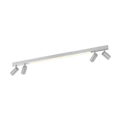 PURE LED-loftlampe Lines, 120 cm, sølv, fjernbetjening