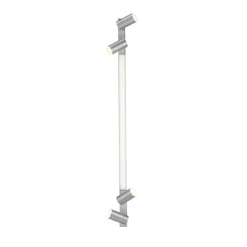 PURE LED-loftlampe Lines, 120 cm, sølv, fjernbetjening