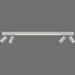 PURE LED-loftlampe Lines, 120 cm, sølv, fjernbetjening