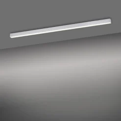PURE LED-loftlampe Lines, 110 cm, sølv, CCT, fjernbetjening